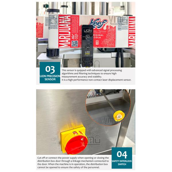 YM510E Стеклянная бутылка Водка Виски Круглые контейнеры Водяная бутылка Автоматическая высокоскоростная круглая бутылка Маркировка