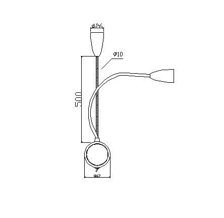 1W Flexible Wall Mounted Headboard LED Bed Light for House Wall Switched Reading Lights