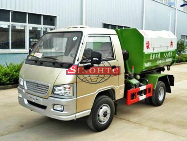 Rear Hydraulic Hooklift Waste Collection Trucks 3m3 - 5m3 Body Volume