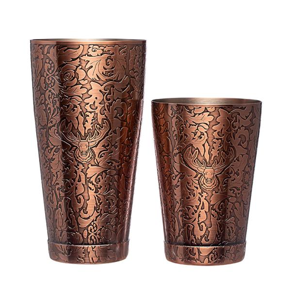 Unbreakable Stainless Steel Cocktail Shaker Baroque Style Boston Shaker