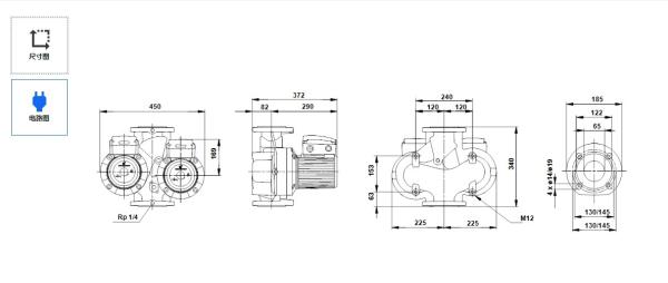 Grundfos UPSD 65-120 F 340 Heating Booster Circulating Water Pump
