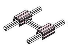 AL-44 28mm PE Wheel Aluminum Roller Track Parallel Connecting