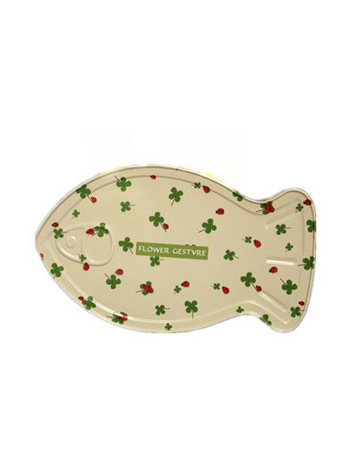 Caixa favorável ao meio ambiente dada forma peixes da lata dos biscoitos dos recipientes da lata do metal grande