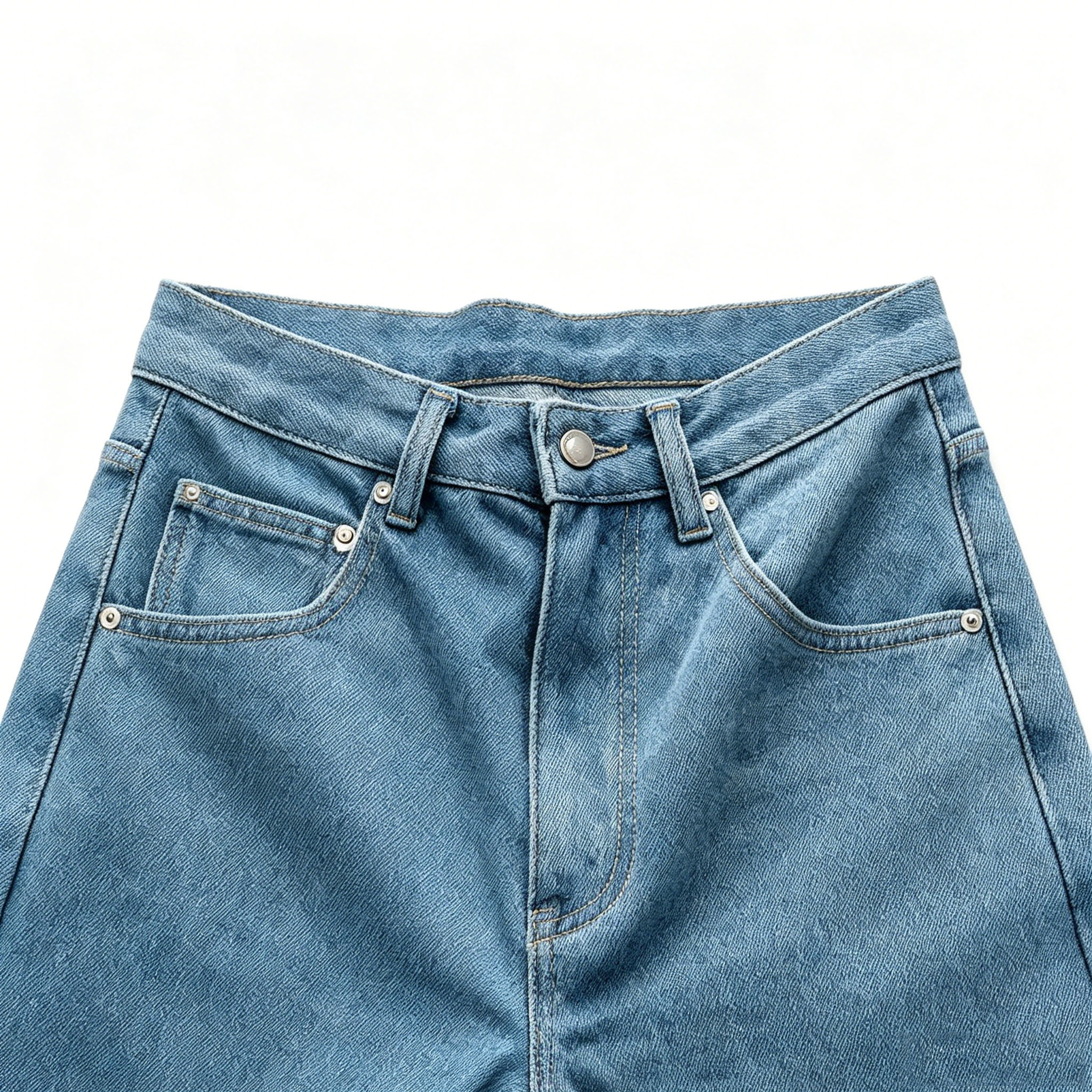 Vintage Wash Classic Wide Leg Jeans 5 Pocket Light Wash Loose Jeans Straight