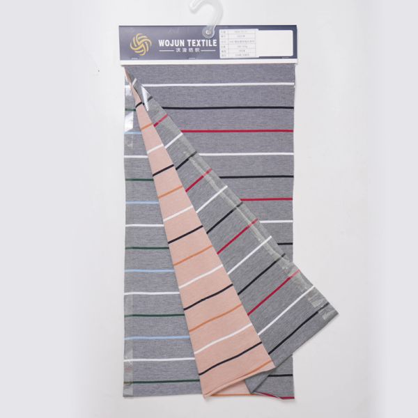 Striped Cotton Pique Fabric: 185cm Wide Stretch For Modern Polos