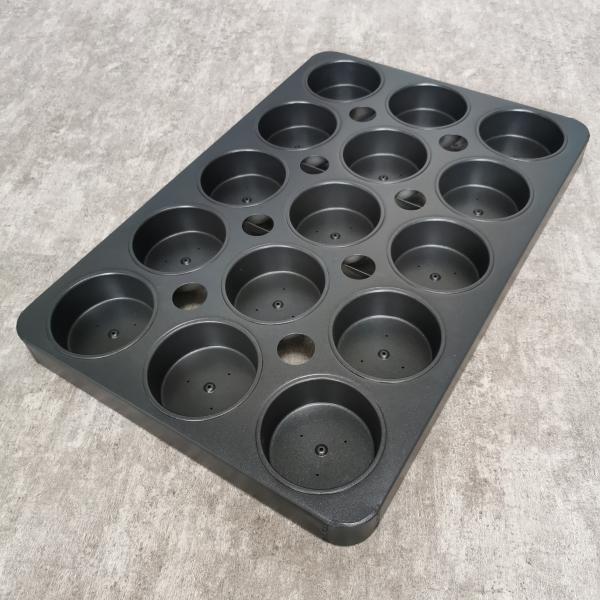 15 Cavity  1.0mm Thickness PTFE Steel Cake Pan , Stainless Steel Cookie Tray