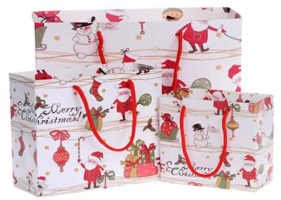 Full color printing white paper tote xmas gift bags cub size