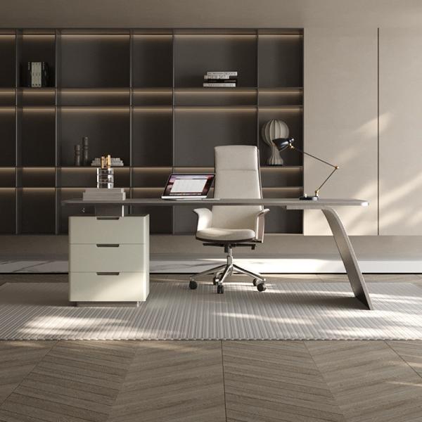 Metal High Grade Boss Computer Desk Multi Shelf Locker Study Writing Desk