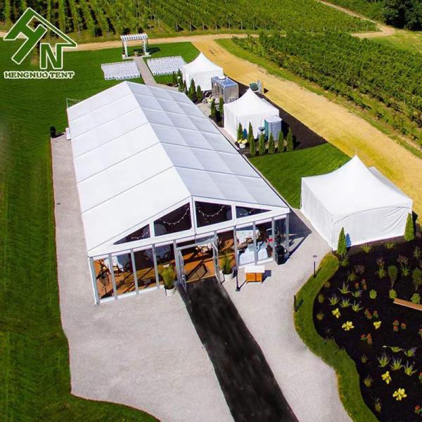 Heavy Duty Waterproof Frame A Shape Tent With Glass Wall 3m Side Height