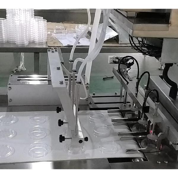 Automatic Aseptic Culture Media Petri Dish Filling Machine Single Line Automatic Stacking Mechanism Customized Peristaltic Pump