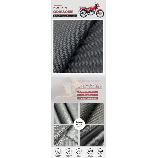 Embossed PVC 0.7/0.9mm Synthetic Leather 4-Way Stretch Faux Leather Materials for Motorcycle Bicycle Seat Cover Furniture Car