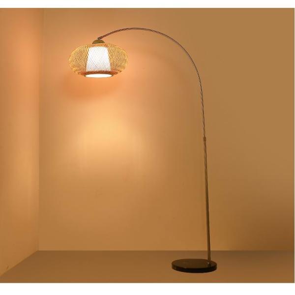 Chinese style floor lamp fishing lamp bamboo Art tea room floor light Zen standing lighting marble floor lamps