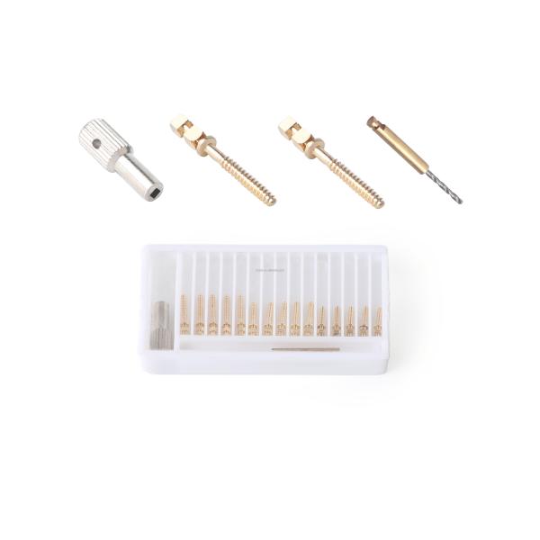 MFDS Standard Teeth Dental Implant Supplies Tapered Screw Post Kit 24k Gold Plated