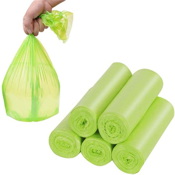 Green Biodegradable Trash Bags Plastic Degradable Rubbish Garbage Bags for Kitchen Office Car
