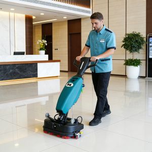 Portable Mini Floor Scrubber 24V Battery, 80min Working Time for Garment Stores and Boutiques