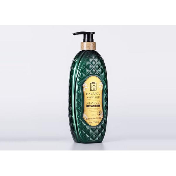 White PET Shampoo Bottle With Silver Lotion Pump Hot Stamping