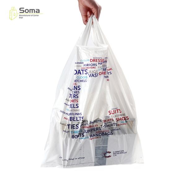 Custom Shopping Logo Print T Shirt Carrier Printed Plastic Bag
