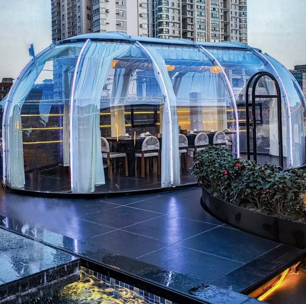 Modern Intelligent Outdoor Prefab Star  Room Waterproof polycarbonate Domes For Glamping Geodesic Dome House for Hotels