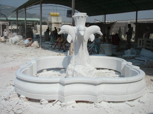 Crane Carved White Marble Stone Water Fountain Decoration