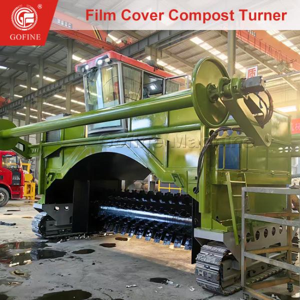Mobile Organic Fertilizer Compost Turner With Roll Film Covering Function