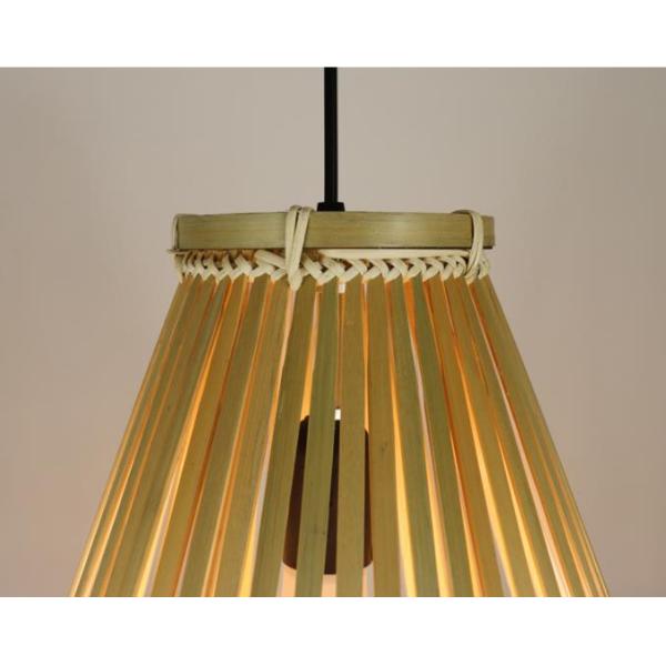 3500K Retro Bamboo Woven Pendant Light For Indoor Living Room