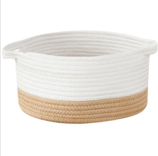 OEM home center decoration easter woven big blue cotton rope baby storage organizer empty toys gifts clothes laundry bas