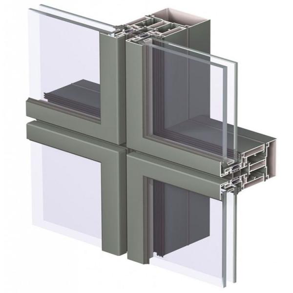 Open Frame Aluminium Curtain Wall, Curtain Glass Window Anodizing Black Frame