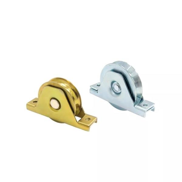 Rodas de porta deslizante galvanizadas Rodas de porta de ranhuras com suporte