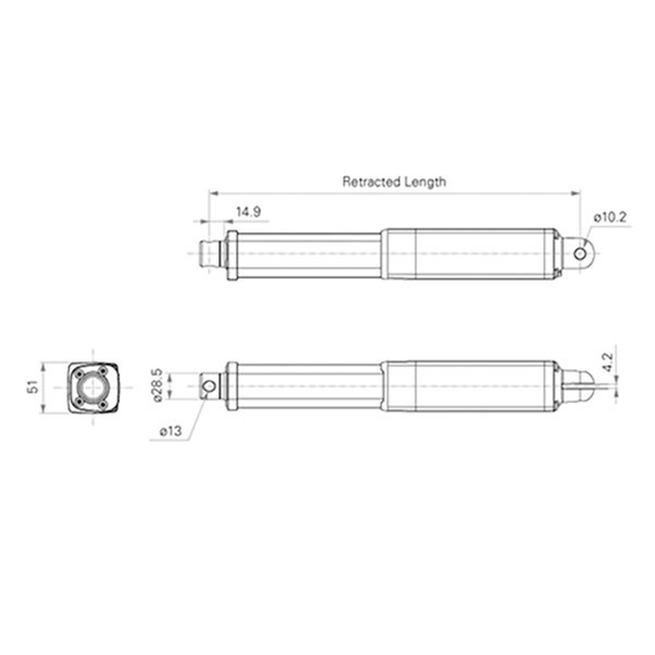 12V Grey Tubular Motor Linear Actuator Motor / Industrial Robotic Linear Actuator