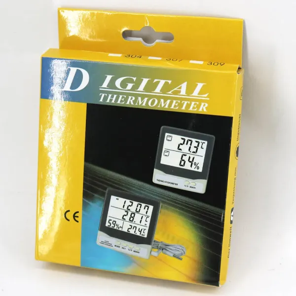 LCD Display Digital Thermo Hygrometer Indoor Outdoor with Waterproof Temperature Sensor