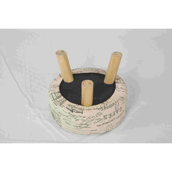 3.1kg Soild Wood Small Upholstered Footstool For Bedroom / Living Room