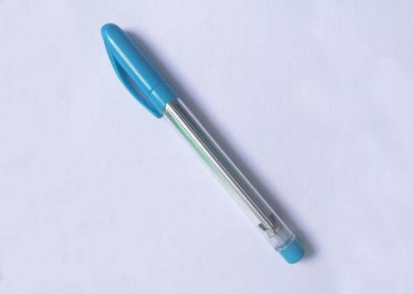 Transparent plastic banner gel ink pen in red or blue with 180mmX68mm size  color-full banner printing for promotion