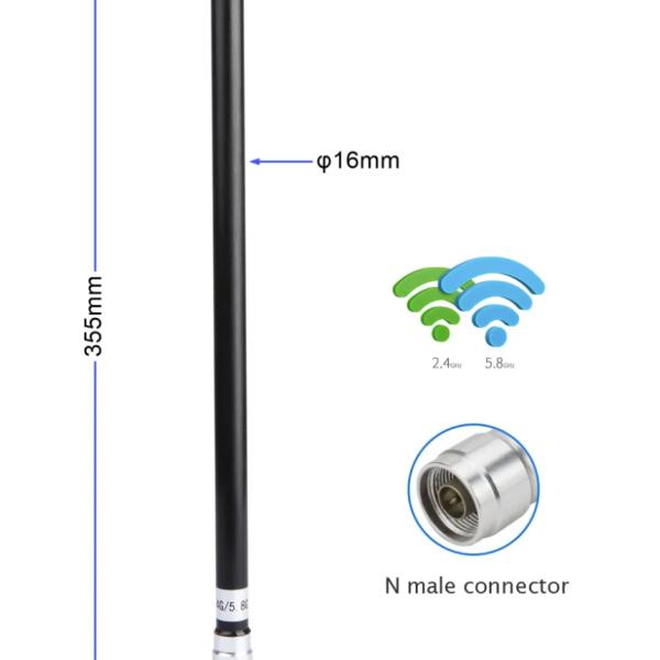 2.4 ГГц 5.8 ГГц двойная полоса 7 дБИ высокий прирост всенаправленная наружная / внутренняя базовая станция стекловолоконная антенна