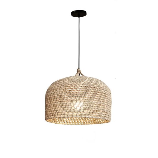 rustic hanging lamp Dining Room Kitchen Wabi sabi Jute Rope Pendant Lights(WH-WP-105)