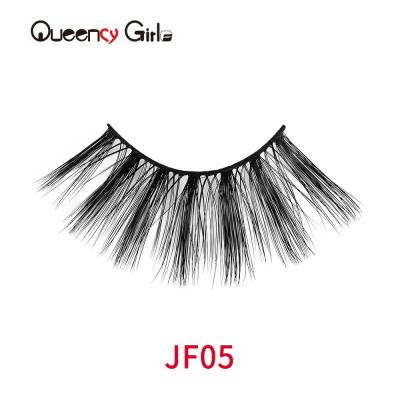Wispy Natural Silk Lashes , Synthetic Fiber Full Strip Lashes