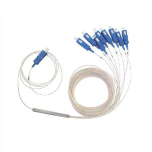 1x8 Port Configuration Fiber Optic Splitter with 1260-1650nm Operating Wavelength and Steel Tube Type for FTTH / CATV