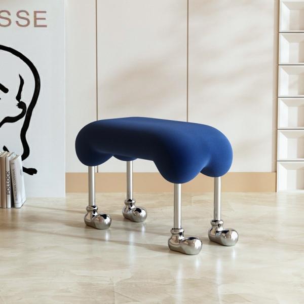 Velvet Star Hotel Bed End Stool Cream Style Dog Stool