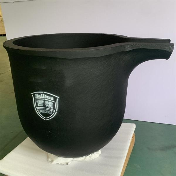 Cylindrical Graphite Gold Smelting Crucible High Temperature Resistant 150kg Capacity