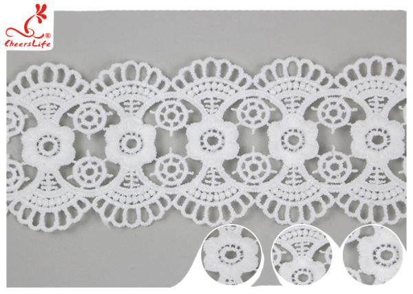 Guarnição solúvel em água feita malha decorativa do laço do algodão para vestidos de casamento