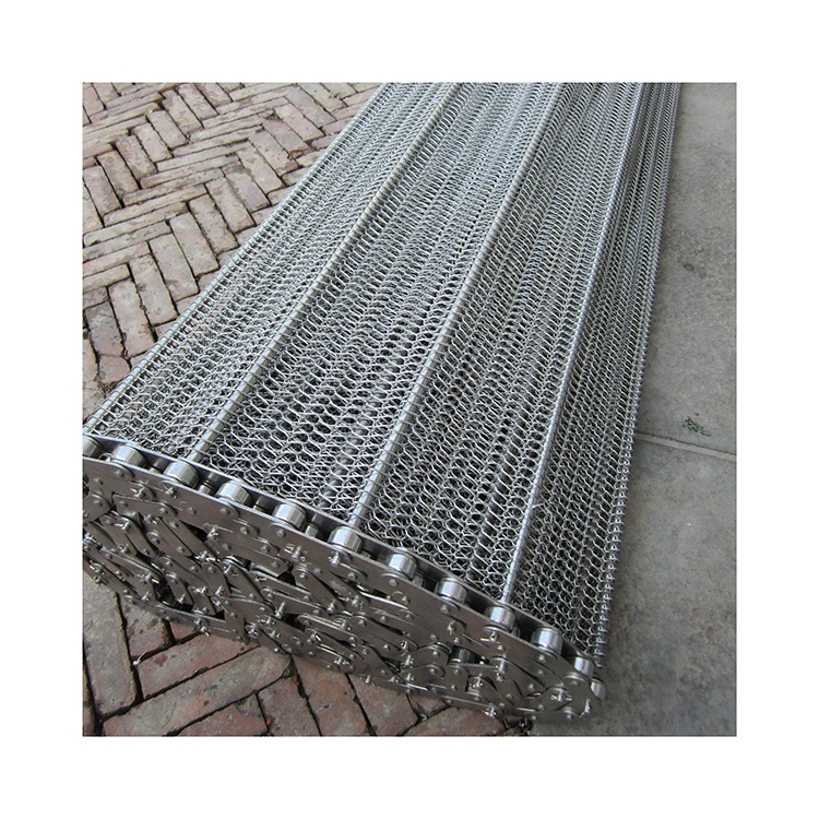 Wire Mesh Conveyor Belt chain driven metal mesh belt with conventional weave offering unobstructed openings for product transfer