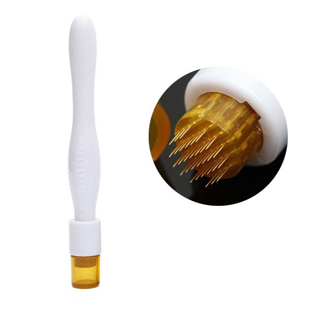White Handle Professional 40 Needle Titanium Derma Stamp Micro Needling Therapy System