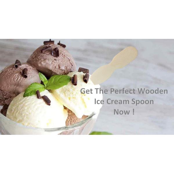 Custom Logo Wooden Ice Cream Sticks Personalized Mini Spoons from Birch Wood