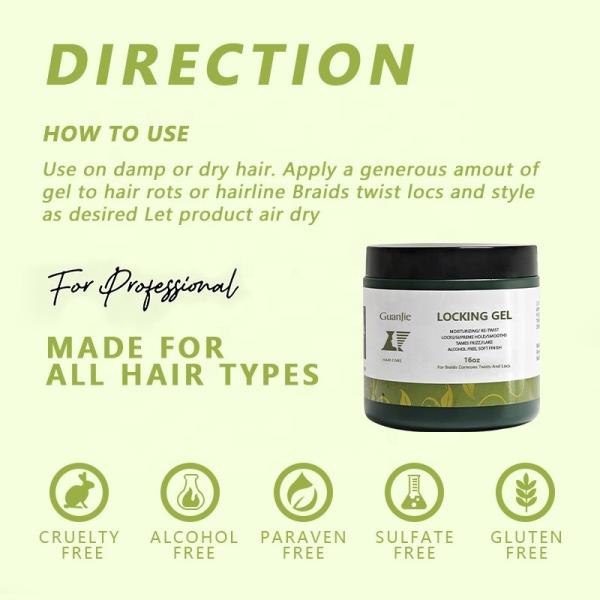 Curly Hair Edge Control Gel Private Label Strong Hold Twist and Lock Gel for Women