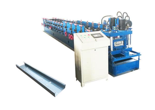 Automatic C Shape Purlin Roll Forming Machine Blue Color Galvanized Coil Material