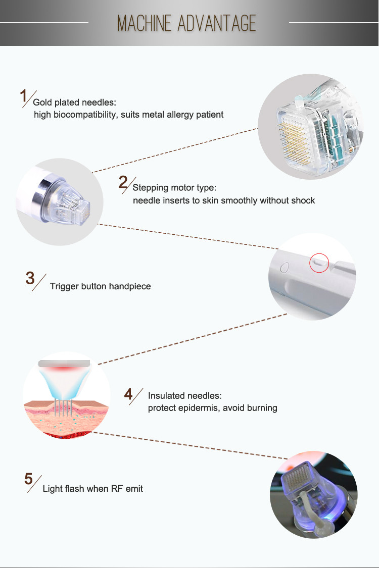 кожа 0.3mm Microneedle Rf частичная Resurfacing машина
