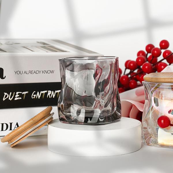 Décoration de mariage de haute qualité à bas prix Contenant en verre porte-bougie bougie en verre borosilicate