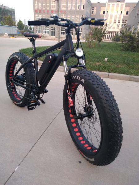 48V 750w Geared Motor Cycling Fat Tire Ebike With Headlight , 35km / H Speed