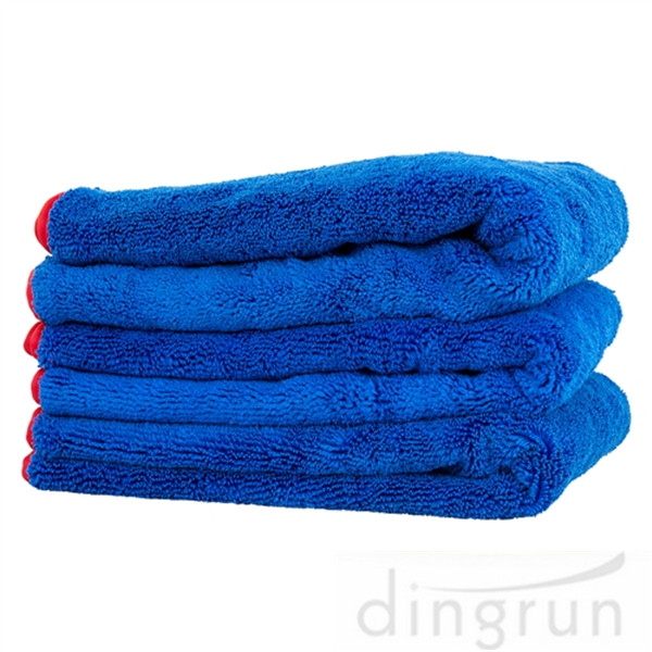 Yellow Dark Blue Custom Microfiber Towels For Car Washing Dryfast