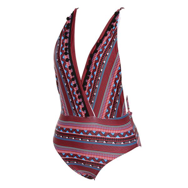 2018 Sexy Women Swimsuit Deep V Swimwear Criss Cross Bandage Halter