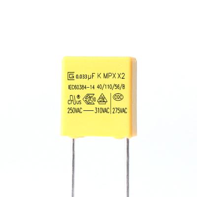 Anti Interference X2 Film Capacitor 0.033 UF High Moisture Resistance